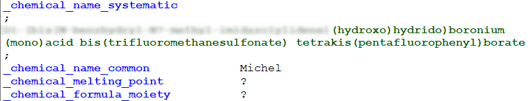 Should I leave a common name of a compound as Michel, as @b_kajetan suggested or not? 🤔
#crystallography