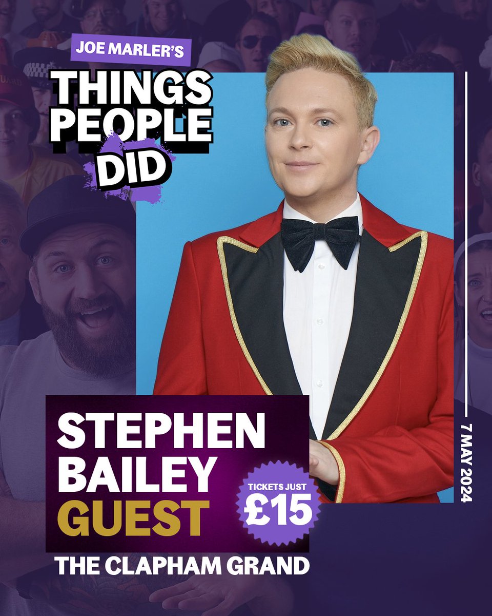 ⭐️ Guest announcement: @StephenComedy ⭐️ Stephen is joining us for Things People Did - our live podcast where we ask comedians all about what they did before they were famous! 🎟 £15.05: link.dice.fm/ybd62e3d62c6?d… 📆 Tuesday 16 April 📍 @TheClaphamGrand