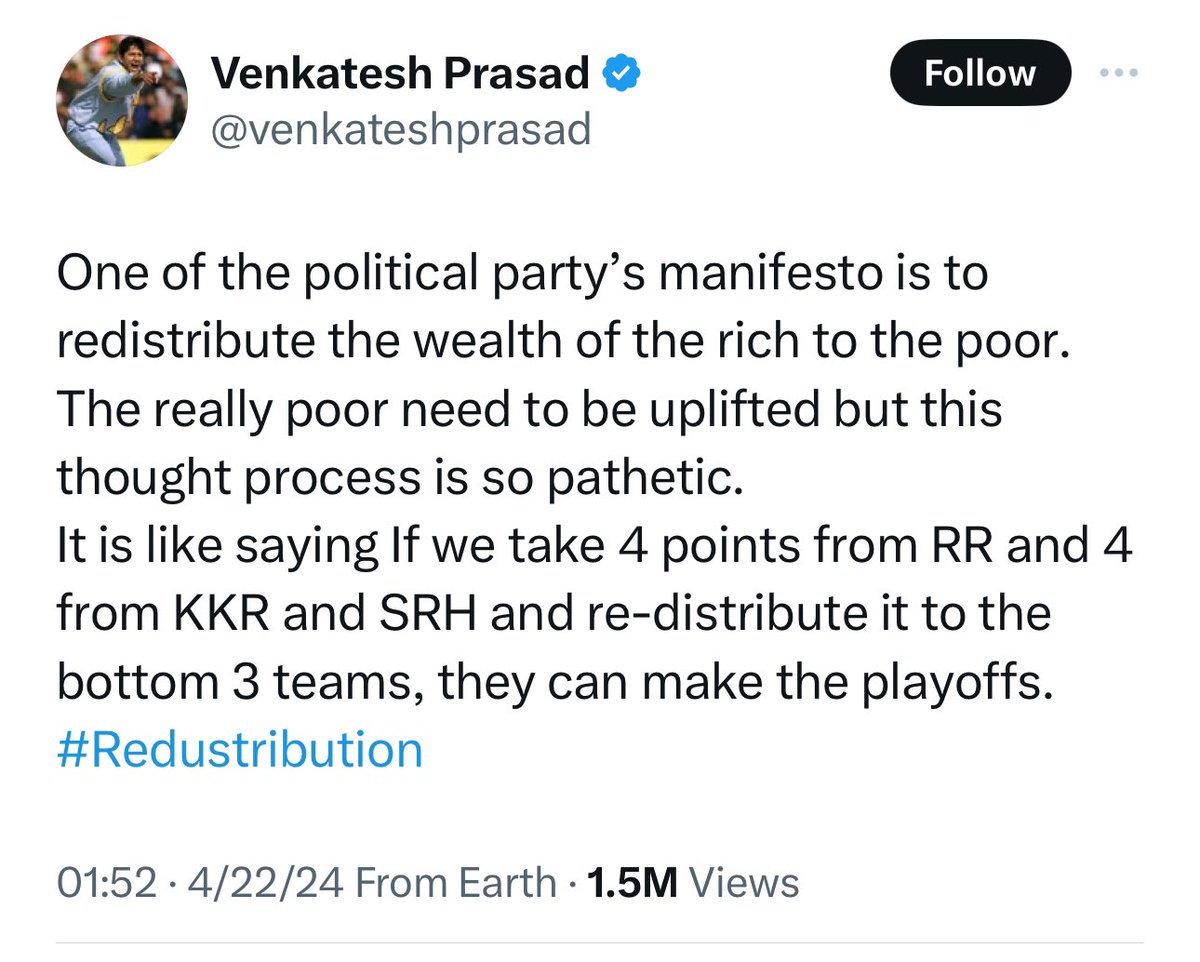 sibinmohan's tweet image. He’s right though. We took away money and resources from spin bowlers in the 70s and 80s and #redistributed it to develop pace bowling in India. Hold on a minute…

Sadly he would fit in neither category, spin or pace. His “surprise delivery” was the fast one.