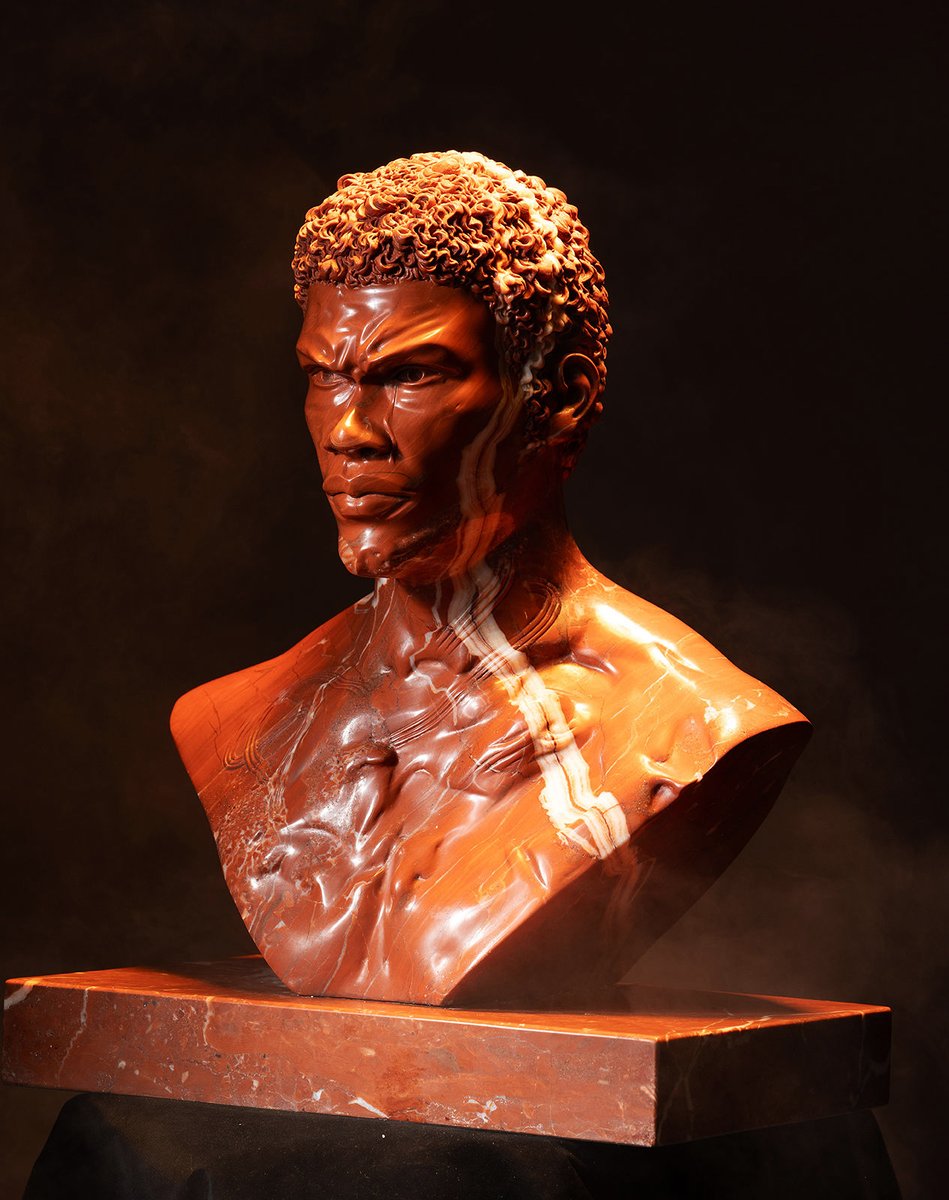 My sculpture. Chinedu. Blood red marble.