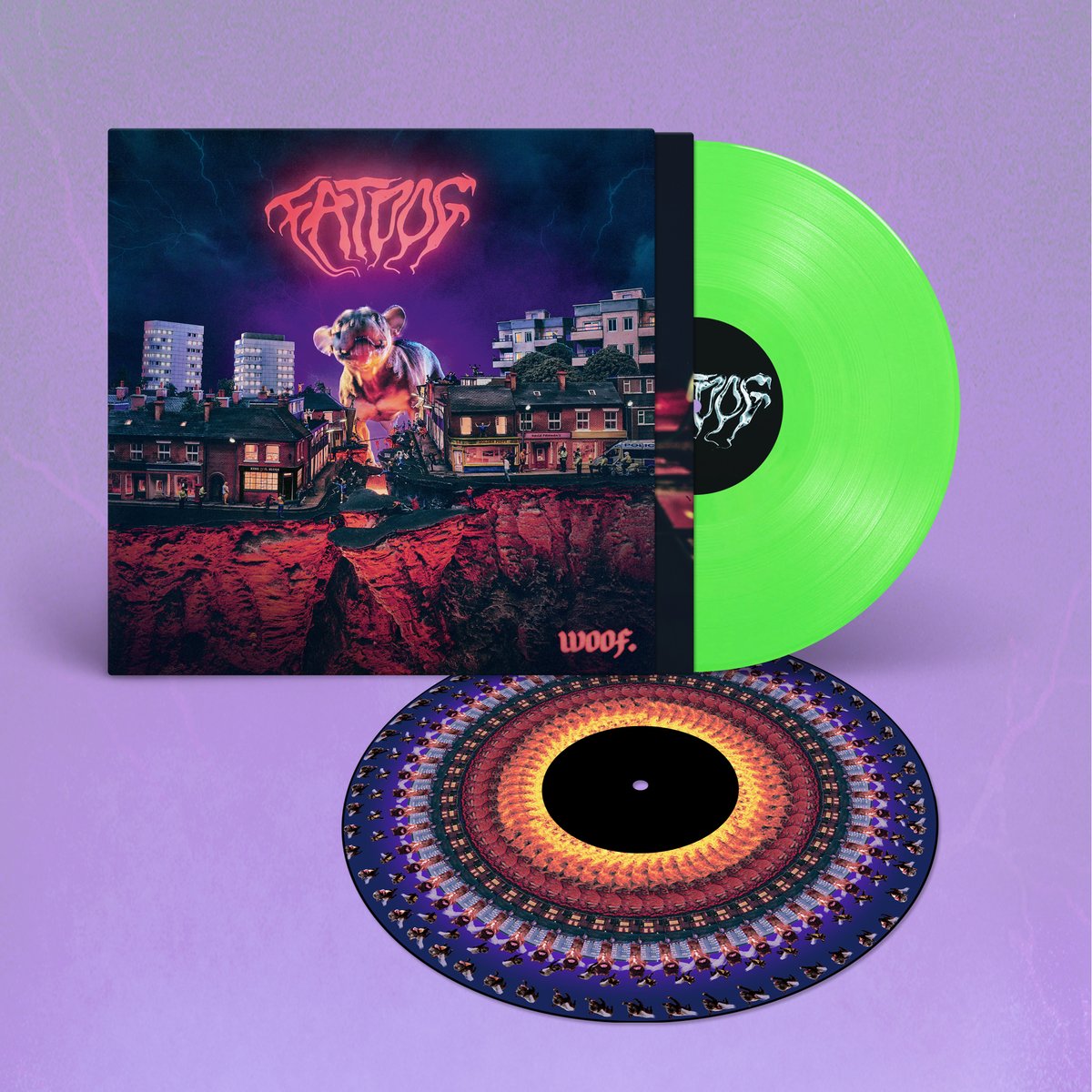 PRE SALE @dinkededition #293 @FATDOGBAND - 'WOOF.' ● Neon green vinyl * ● Card phenakistoscope * ● Numbered edition * ● Limited pressing of 600 * actionrecords.co.uk/buy/woof-dinke…