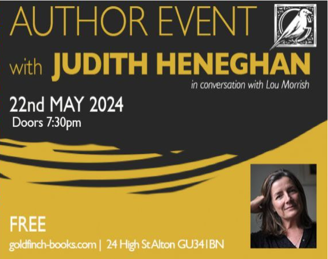 JudithHeneghan's tweet photo. I'll be @GoldfinchBooks_ in Alton on Wed 22nd May, talking about BIRDEYE @saltpublishing with @LouiseMorrish1 It's a free event - do come along. Book a ticket here: https://t.co/DfyjgZ3CJg https://t.co/lGJChwhiVa