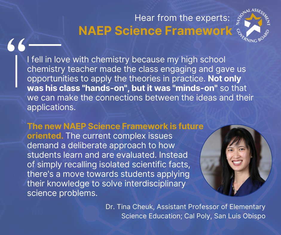 Happy #EarthDay! We need the next generation of scientists to be ready to solve pressing problems and create new solutions for our planet. That’s why @GovBoard recently convened experts to develop an updated Science Framework for #NAEP. @Tina_Cheuk