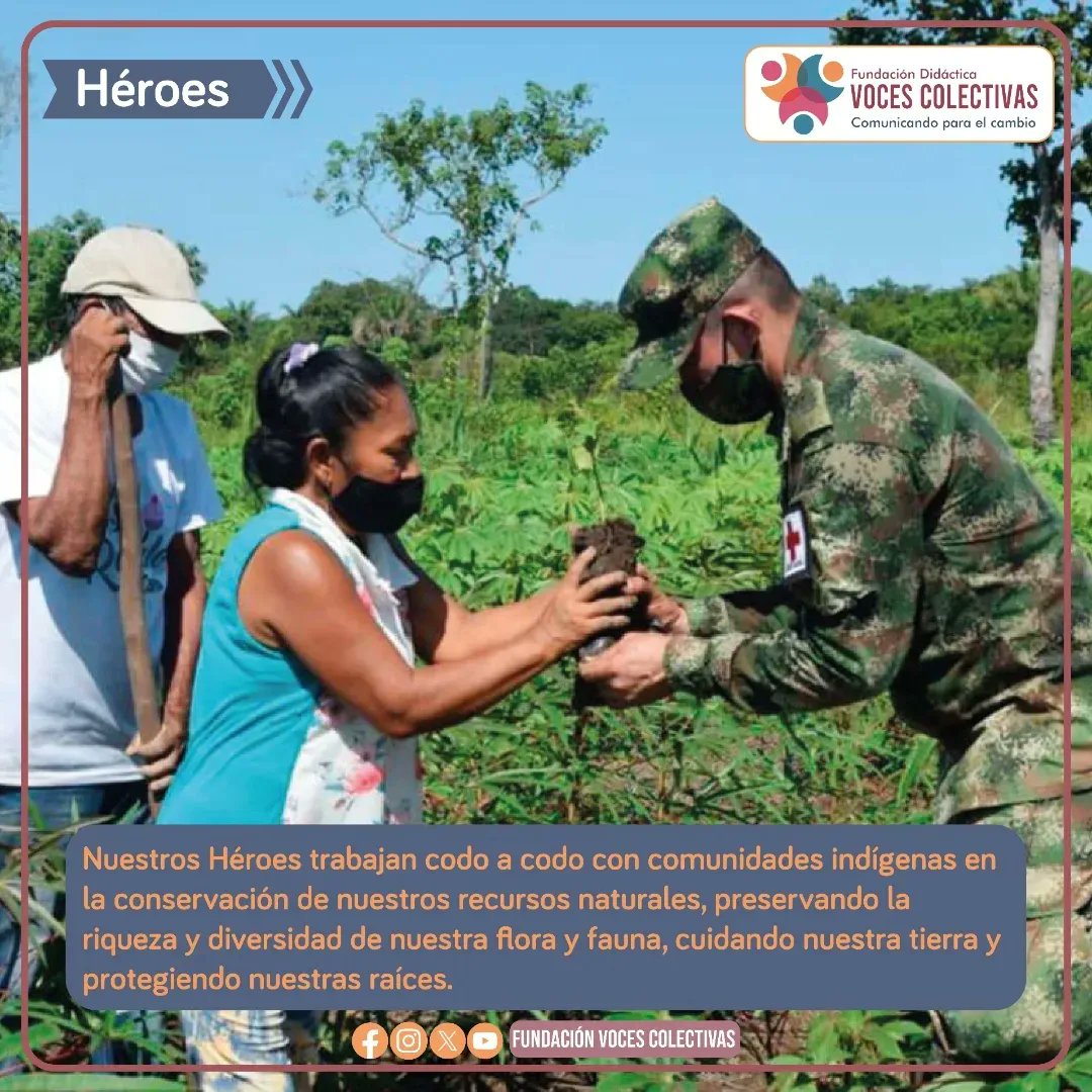 VColectivas's tweet photo. Conoce el valioso trabajo de nuestros soldados en Colombia, protegiendo comunidades, construyendo futuro, conservando nuestra naturaleza y brindando ayuda en situaciones de penumbra. 

¡Gracias a nuestros héroes por su servicio, entrega y compromiso! 🇨🇴 https://t.co/K53rG4rsA9