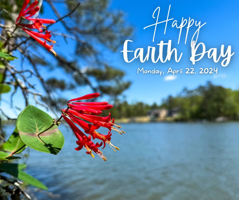 On this Earth Day and every day, we are grateful for the beauty of our environment and the incredible natural resources in our backyard. 📷: Photo by Lake Inspector Win Ott of coral honeysuckle (Lonicera sempervirens), our native honeysuckle, blooming around Lake Greenwood.