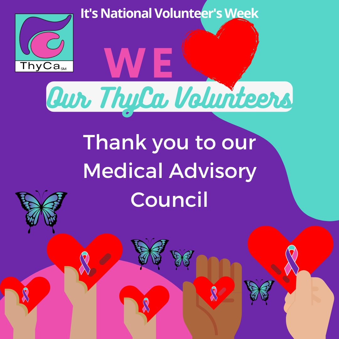 As volunteer recognition week continues - we especially thank our Medical Advisory Council thyca.pub/MAC #VolunteersMakeADifference #ThyroidCancer #ThyCa #ThyroidCancerSurvivor #ThyCaSurvivor #ThyroidCancerWarrior #ThyCaWarrior
