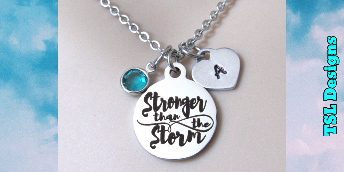 Stronger than the Storm Laser Engraved Necklace with Initial Stamped Heart and Birthstone Crystal
buff.ly/3w25bsi
#necklace #handmade #jewelry #handcrafted #shopsmall #etsy #etsystore #etsyshop #etsyseller #etsyhandmade #etsyjewelry