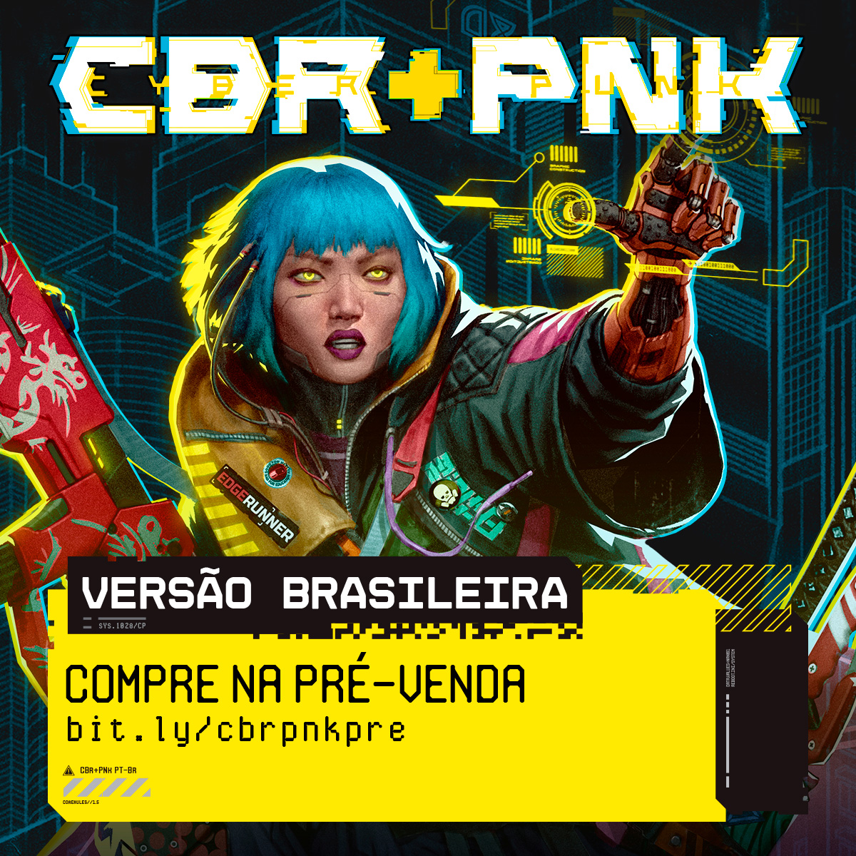 Pré-Venda CBR+PNK Versão Brasileira aberta! Esperamos você para garantir seu exemplar e nos ajudar a deixar o pacote ainda maior, pois temos metas de número de unidades vendidas até 10 de Maio! #cyberpunk #forgedinthedark #rpgindie #rpg
