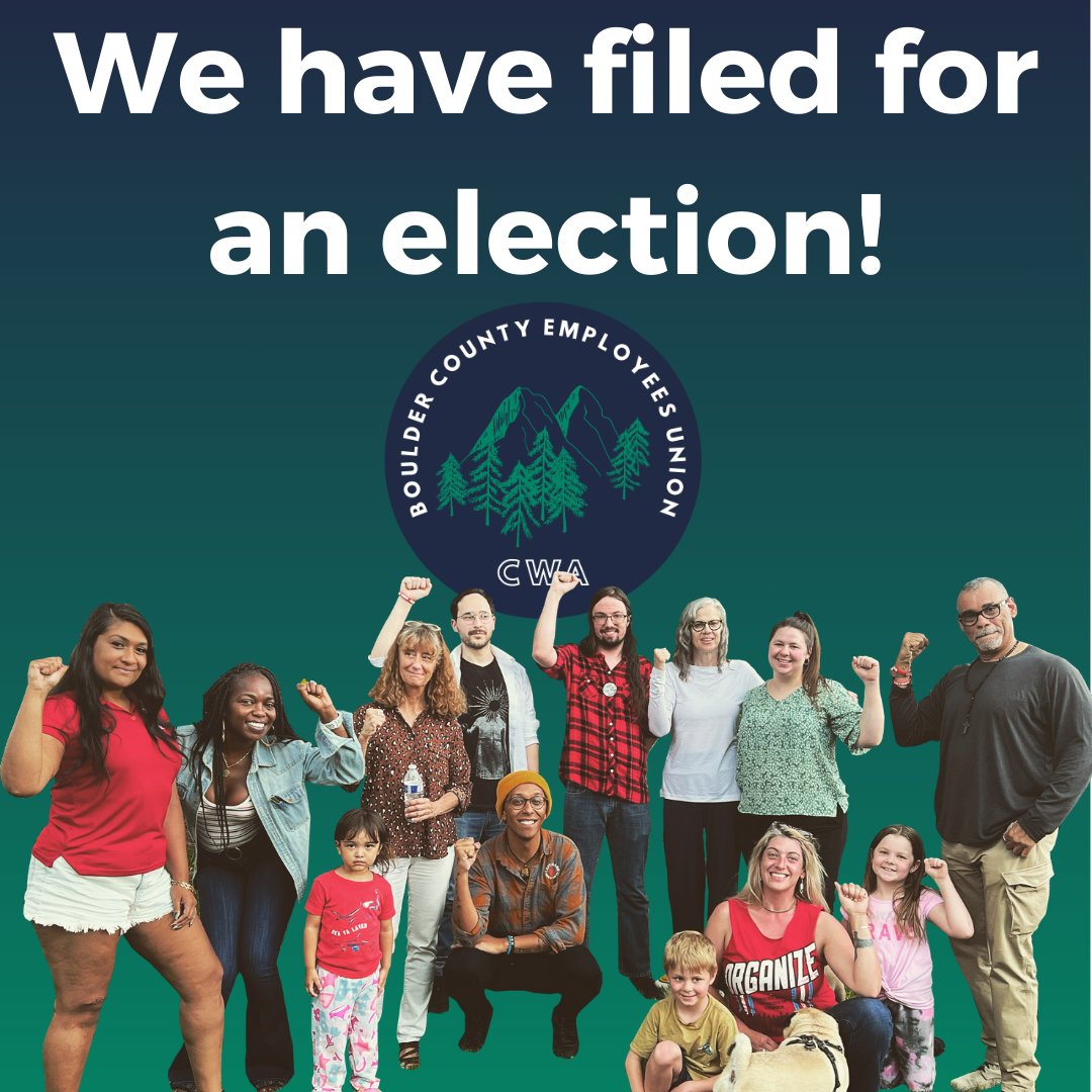 Today we are announcing some exciting news. We have filed for an election! Over the past 10 months, we have built support for forming a union at Boulder County. Please read and share our mission statement, in the thread below: