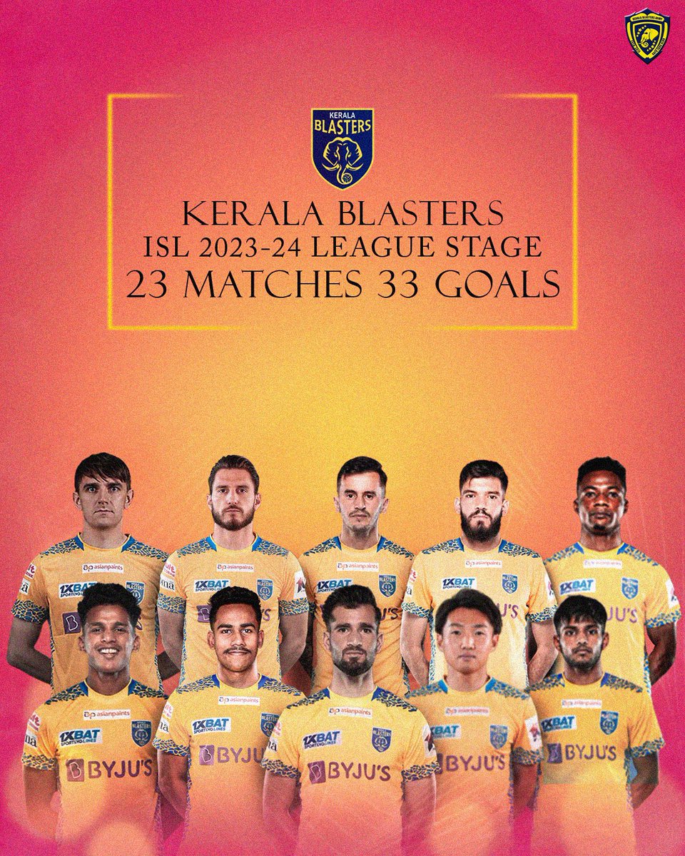 Just a quick loot at our, ISL Season 10 - Goal Scorers Stats 📊 2️⃣3️⃣MATCHES. 3️⃣3️⃣GOALS. 1️⃣0️⃣ SCORERS. . #Yennumoppamkbarmy #Keralablastersarmy #Keralablasters #ISL