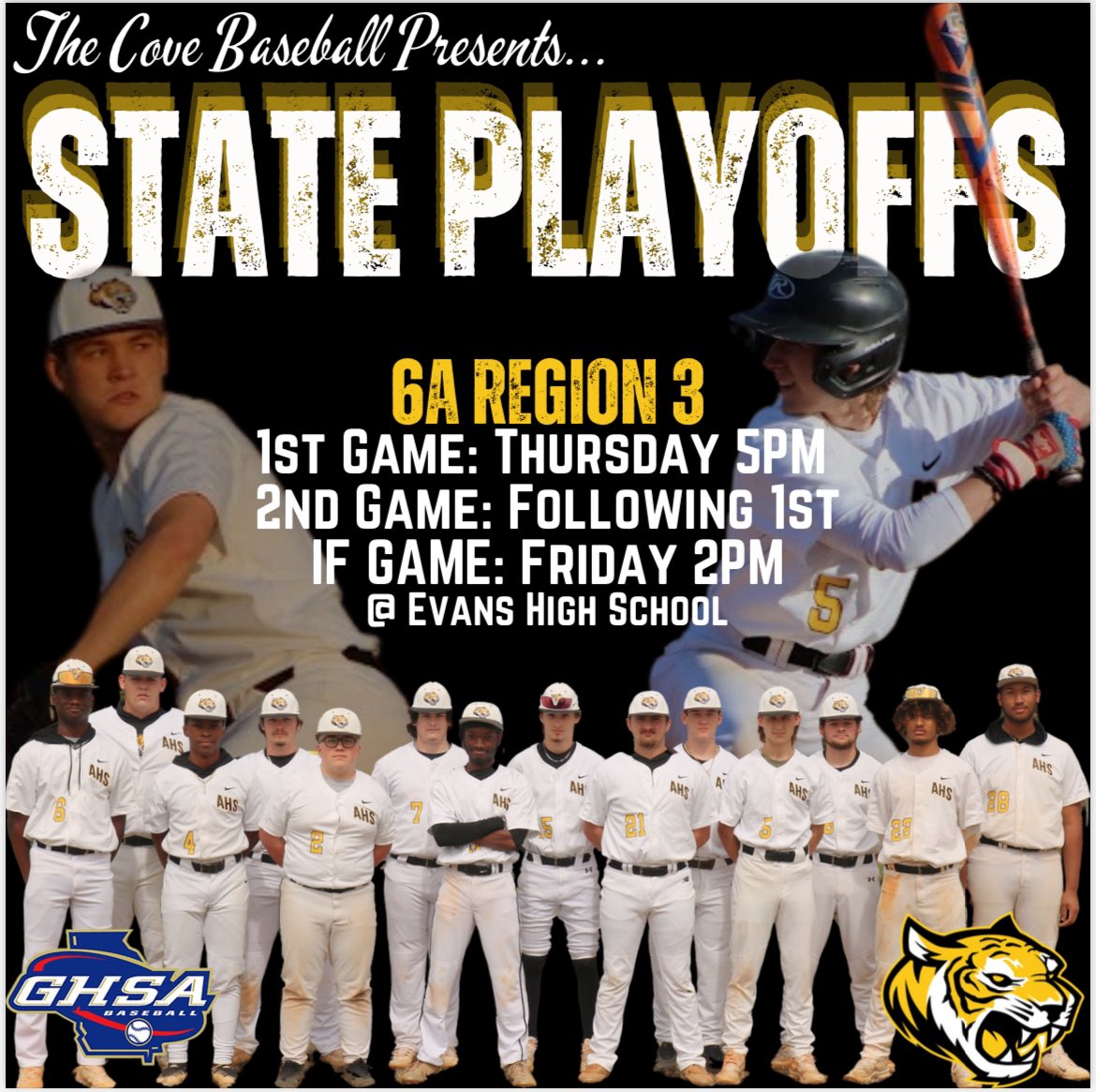 Alcovy Baseball (@thecovebaseball) on Twitter photo State Playoff Time!
0-0 #NothingButBusiness
<a href="/Alcovy_Sports/">AHS Tigers Sports</a> <a href="/CovNewsSports/">πΎππππππ ππππππ</a> <a href="/KWilliams_AHS/">Dr. Kristopher Williams</a> <a href="/bandboyz05/">Dr. Thomas Lowe</a> <a href="/TheCoachesBoxGA/">Coaches Box Georgia</a> <a href="/Broadcast_GHSA/">Official Broadcaster GHSA</a> State Playoff Time!
0-0 #NothingButBusiness
<a href="/Alcovy_Sports/">AHS Tigers Sports</a> <a href="/CovNewsSports/">πΎππππππ ππππππ</a> <a href="/KWilliams_AHS/">Dr. Kristopher Williams</a> <a href="/bandboyz05/">Dr. Thomas Lowe</a> <a href="/TheCoachesBoxGA/">Coaches Box Georgia</a> <a href="/Broadcast_GHSA/">Official Broadcaster GHSA</a>