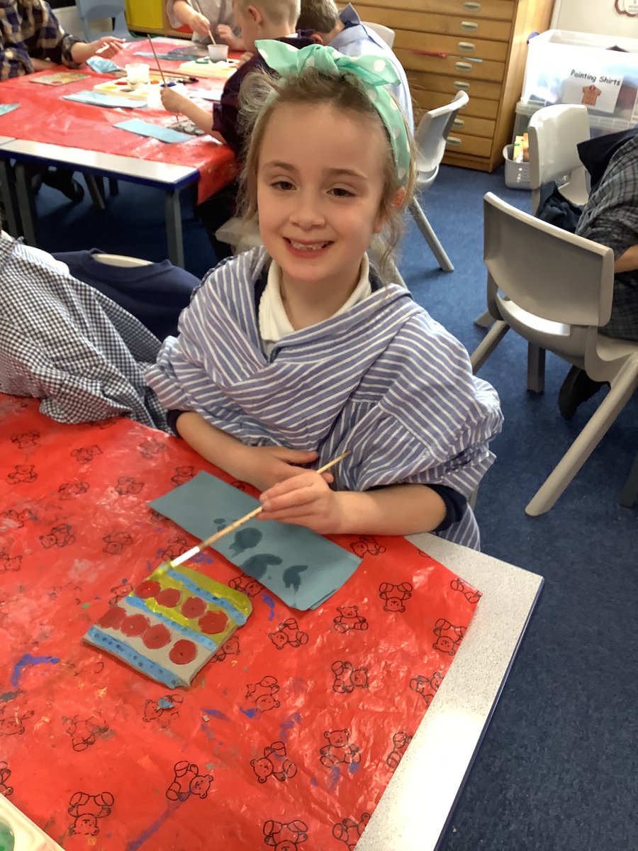 Today, Class  2 have enjoyed painting the tiles they have created. #GawberArt #GawberSuperStars #GawberClass2