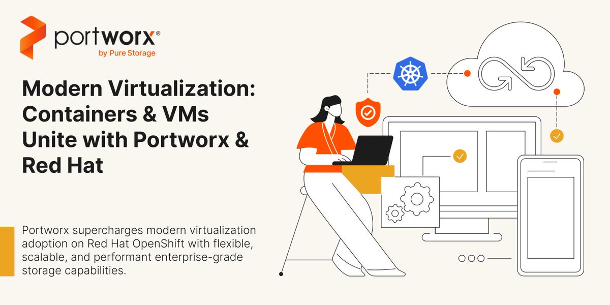portwx's tweet photo. Join leading enterprises in choosing Portworx by Pure Storage to supercharge your #ModernVirtualization on Red Hat OpenShift, with scalable, efficient solutions for managing #VMs and #containers together.  #RedHatOpenShift
https://t.co/ybJzAwCLKK https://t.co/ZwBjA9nd3g