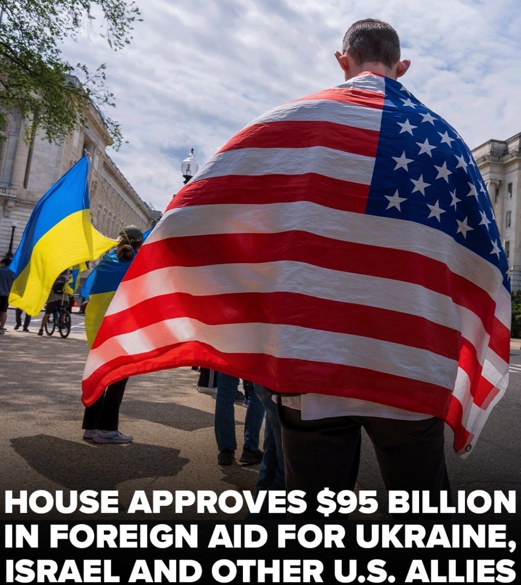 🚨 The House passed a series of foreign aid bills that include $60.8 billion in aid to Ukraine, $26.38 billion in aid to Israel, $8 billion in aid to the Indo-Pacific region, including Taiwan, and a foreign aid bill that includes a TikTok ban provision.

Yep, you read that