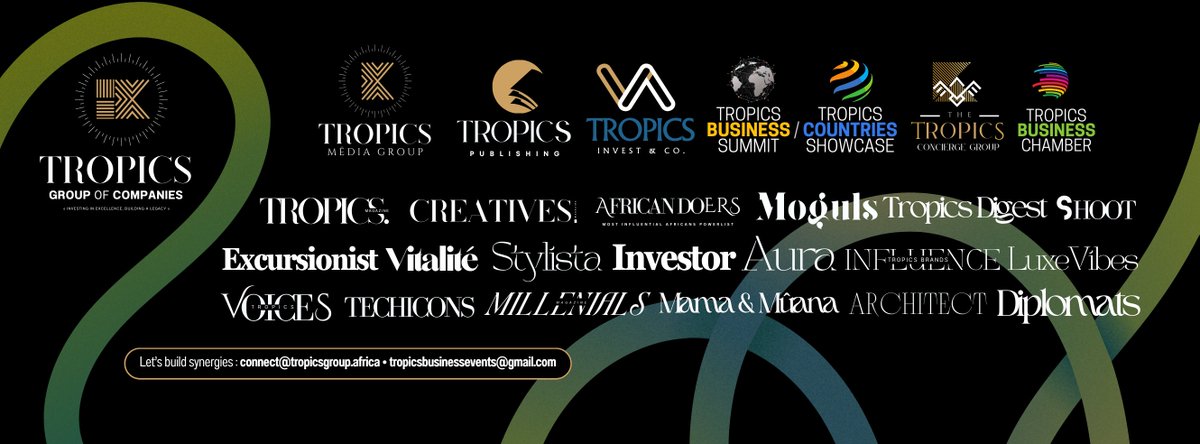 #TropicsTribe | Since our establishment in 2010, our guiding principle has been to enhance #Africa's global influence. With 26 divisions currently operational and over 100 #brands in dvpt, we're shaping excellence here. Welcome to the #TropicsBrands hub 🌍 #TropicsLegacy #Africa