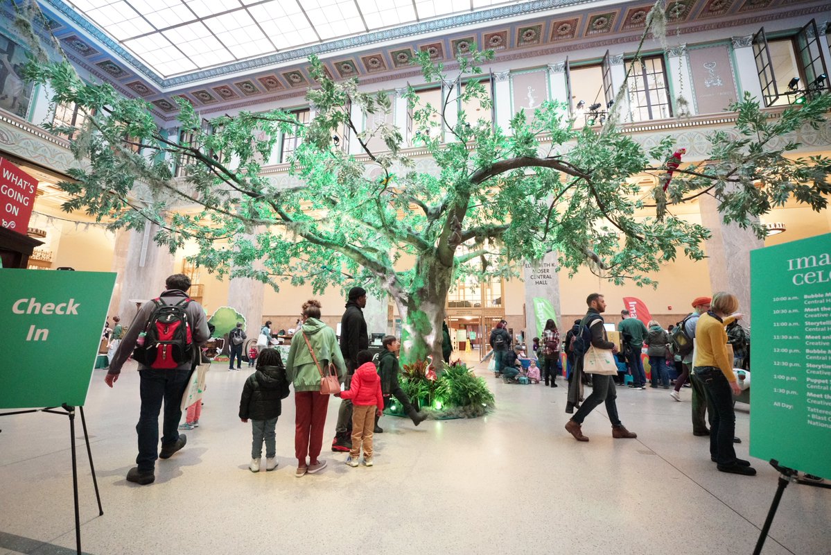 Imagination becomes reality at @prattlibrary's Imagination Celebration! Each April, this free family festival celebrates children’s creativity by transforming the Central Library into a storybook. Plus magical programming across all 22 locations! #IMLSmedals