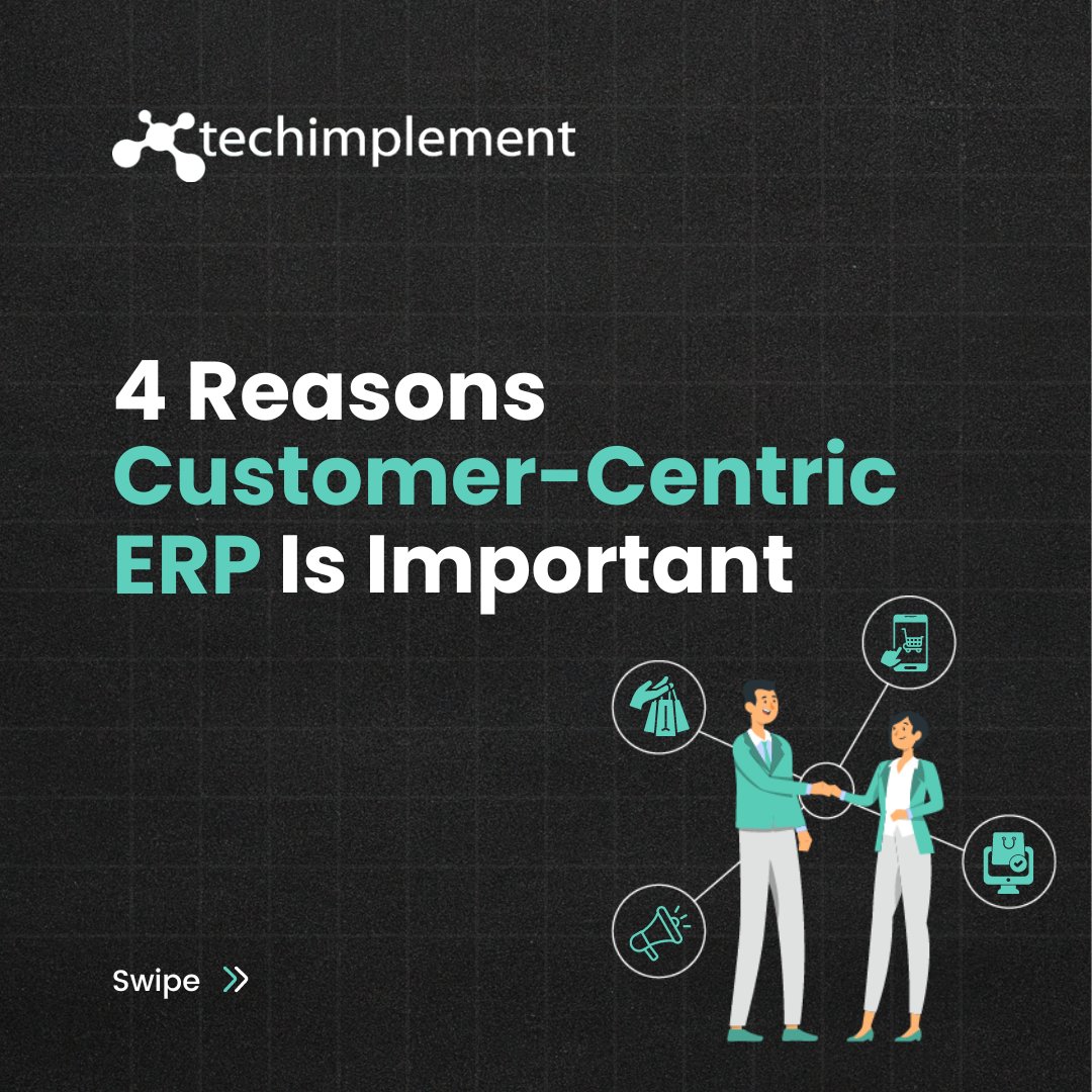 TechImplement's tweet image. Personalized recommendations, fast issue resolution, targeted marketing campaigns, and a customer-centric culture, a Customer-Centric ERP empowers businesses to exceed customer expectations and drive growth.
Learn more in our blogpost: bit.ly/4b4QJyv
#ERP #TechImplement