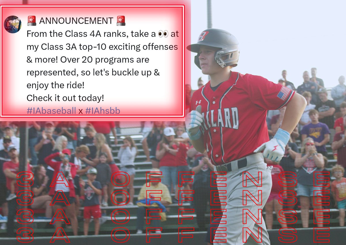 It's here!!! Time to dive into my list of top 3A offenses to look out for when the '24 season arrives. @iabaseball1 x #IAhsbsb