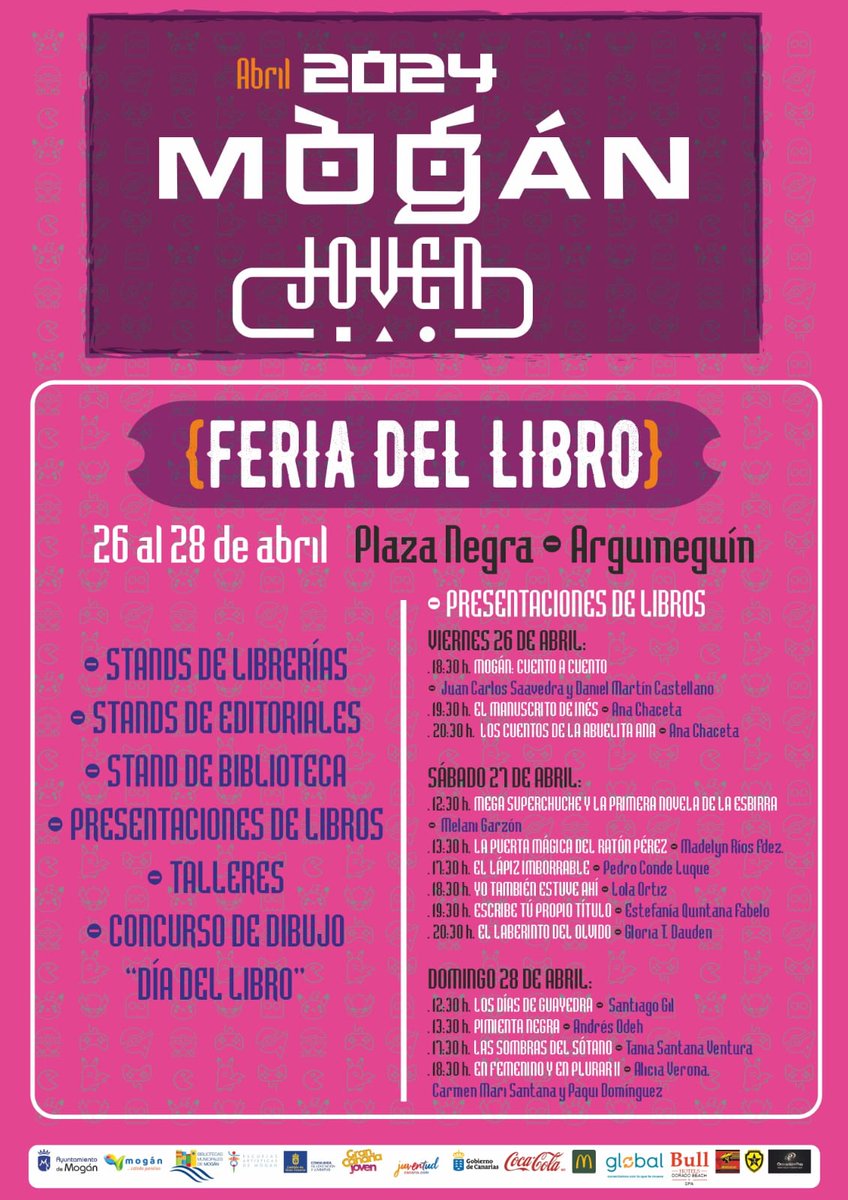 📚 ¡Feliz Día Internacional del Libro! Declarado por la UNESCO en 1995, el Consistorio lo conmemora con actividades: - En Bibliotecas Municipales: hasta el 25 de abril - Feria del Libro: 26 al 28 de abril Más⤵️ mogan.es/1-noticias/604… #DíadelLibro2024 #Mogán