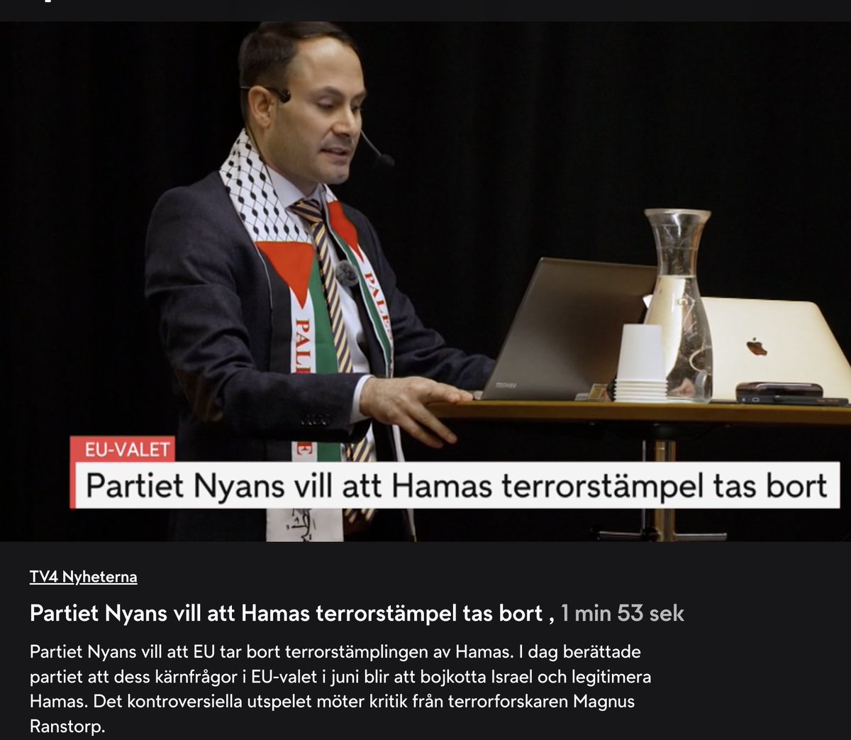 PARTIET NYANS: Hamas är ingen terrorgrupp. Vi ska behandla dem med respekt. Det här är sjukt på en helt ny nivå! Ett svenskt parti som vurmar för terror. tv4play.se/klipp/7785617c… @PartietNyans @MikailPNyuksel