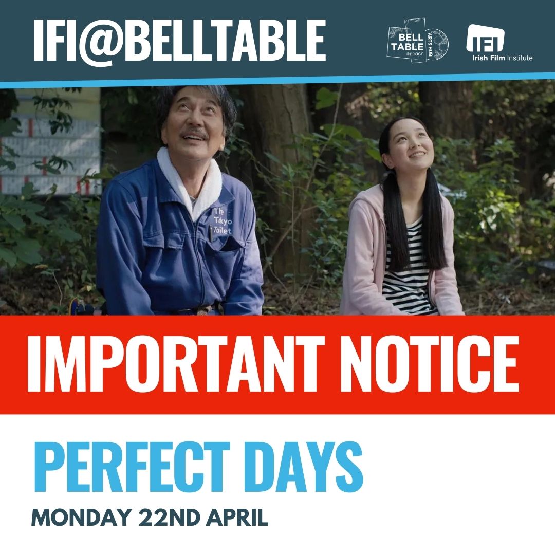 Due to circumstances beyond our control, unfortunately we have to cancel the 5pm screening this afternoon of Perfect Days. The film distributor did not release the file to allow us to download it in time for the 5pm screening. However, we do expect to be able to screen at 8pm.