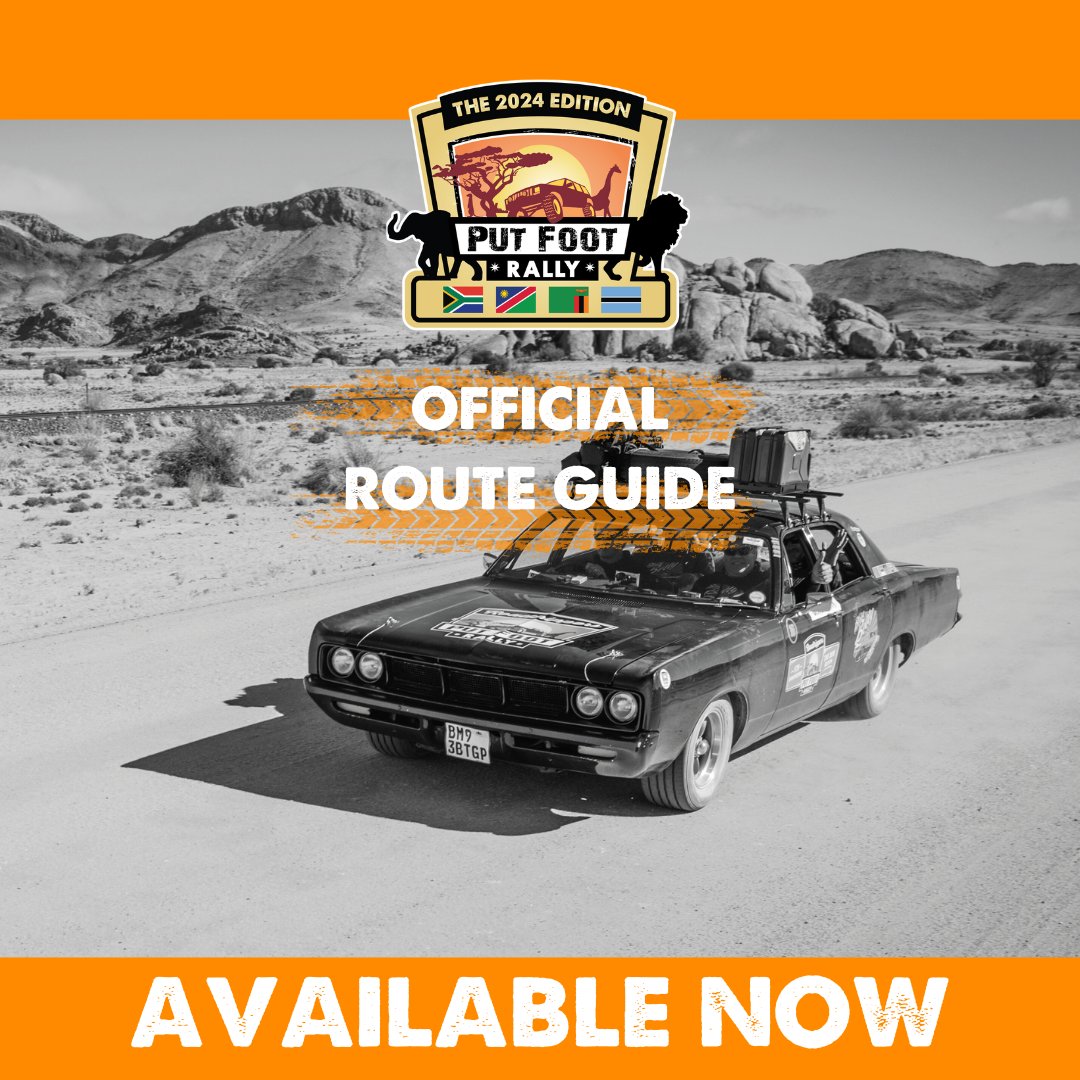 Howzit Put Footers!  Get excited because the Official 2024 Route Guide is out 🎉.

If you're registered for the rally this year, you'll find it in your email inbox, or on the official 2024 Put Foot Crews group on Facebook. 
#PutFootRally #ShoesOnFeet