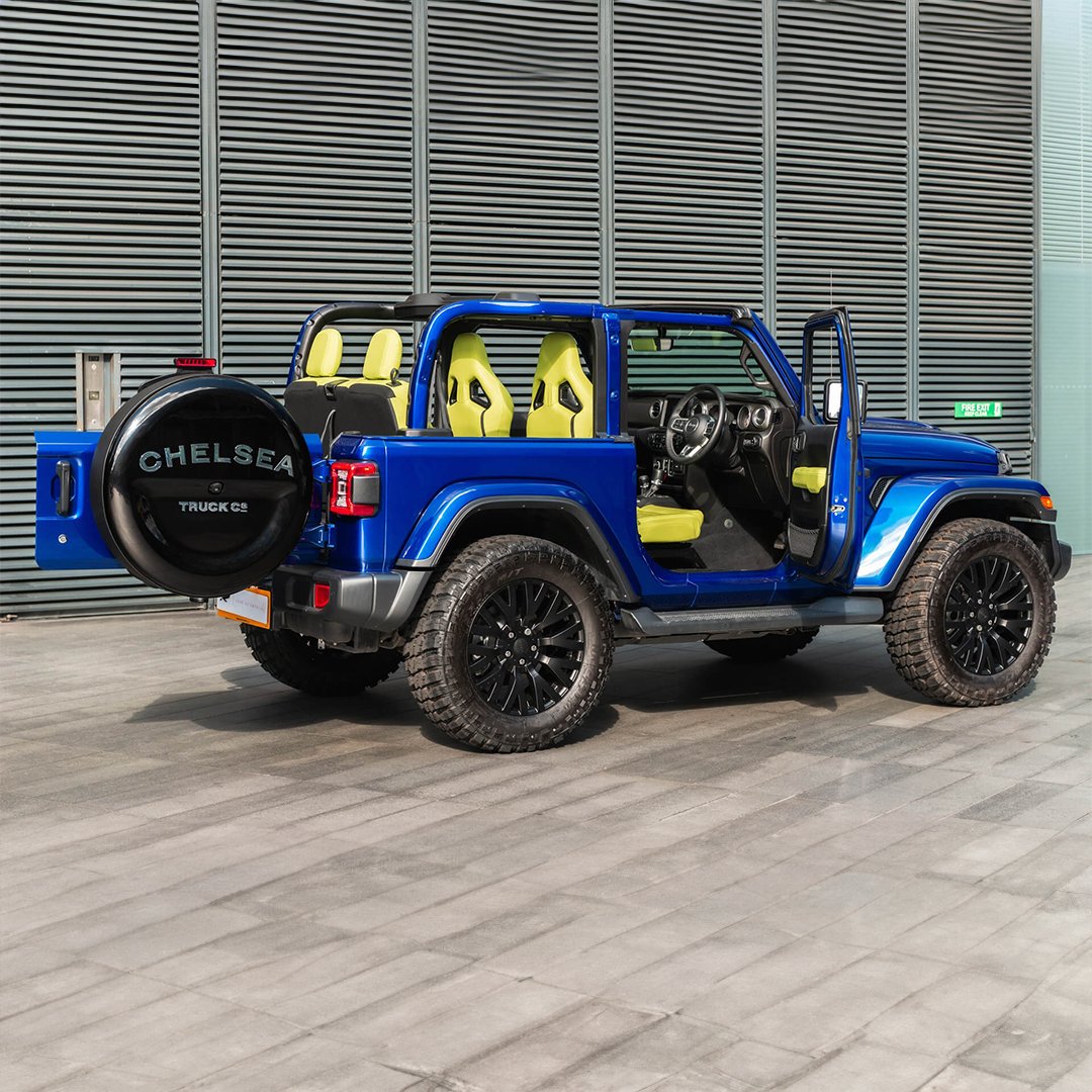 FOR SALE:- Price: £55,999 Model: Jeep Wrangler CJ400 Year: 2020 Mileage: 3,620 - Removable Targa Panels - Exposed Carbon 4 Slot Herringbone Design Grille - Lime Green 3D Modular GTB Race Seat Over £20K in Added Extras! #ChelseaTruckCo #CTCo #Jeep #JeepWrangler #JeepLife #cars