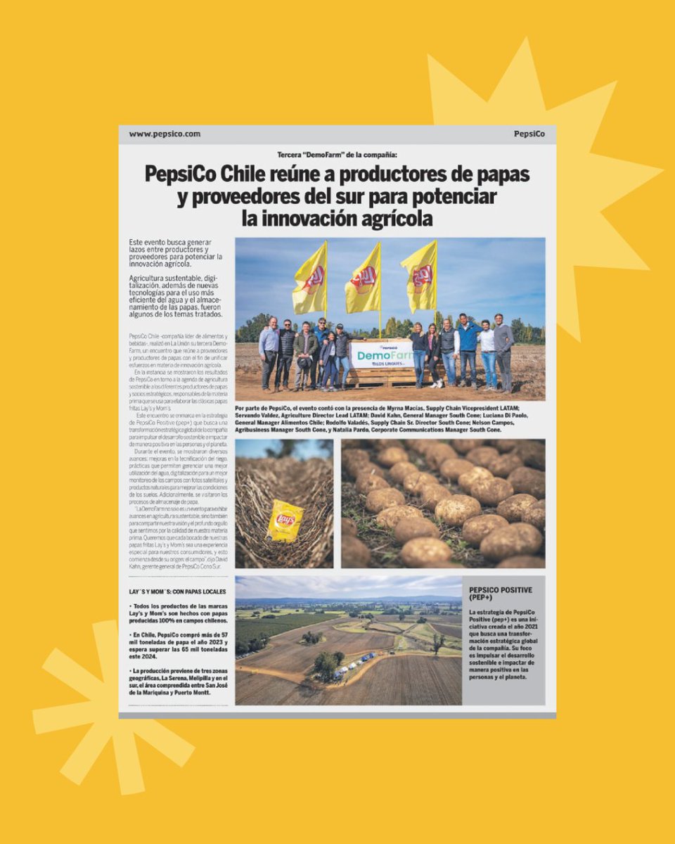 La Demo Farm es un evento que busca generar lazos entre productores y proveedores para potenciar la innovación agrícola. 🌱🥔

Los invitamos a leer la nota completa de <a href="/latercera/">La Tercera</a>: portal.nexnews.cl/showN?valor=rj…

#PepsiCo #PepsiCoChile