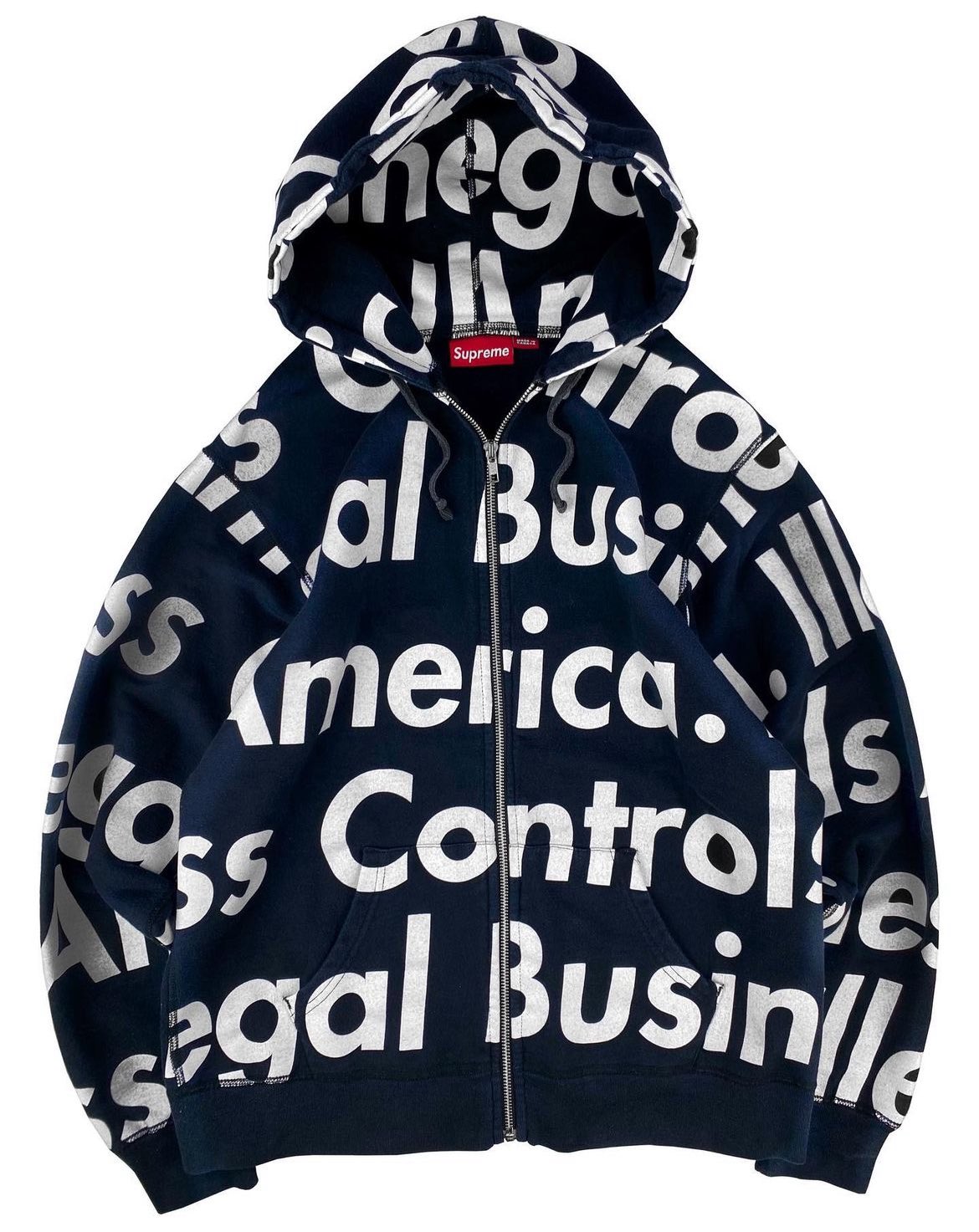Ovrnundr on X Reference to Supreme s 2007 Illegal Business Controls America hoodie https t 0xmd8X6A9n X