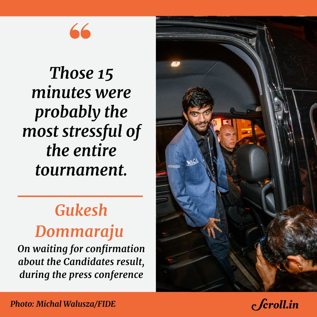 It was predicted that @DGukesh would have a poor outing at the #FIDECandidates. He was inexperienced, a debutant. And now he will play the World Championship match. @Abhiee0312 writes about Gukesh's remarkable run, with insights from @ChessGMVishnu scroll.in/field/1066906/…