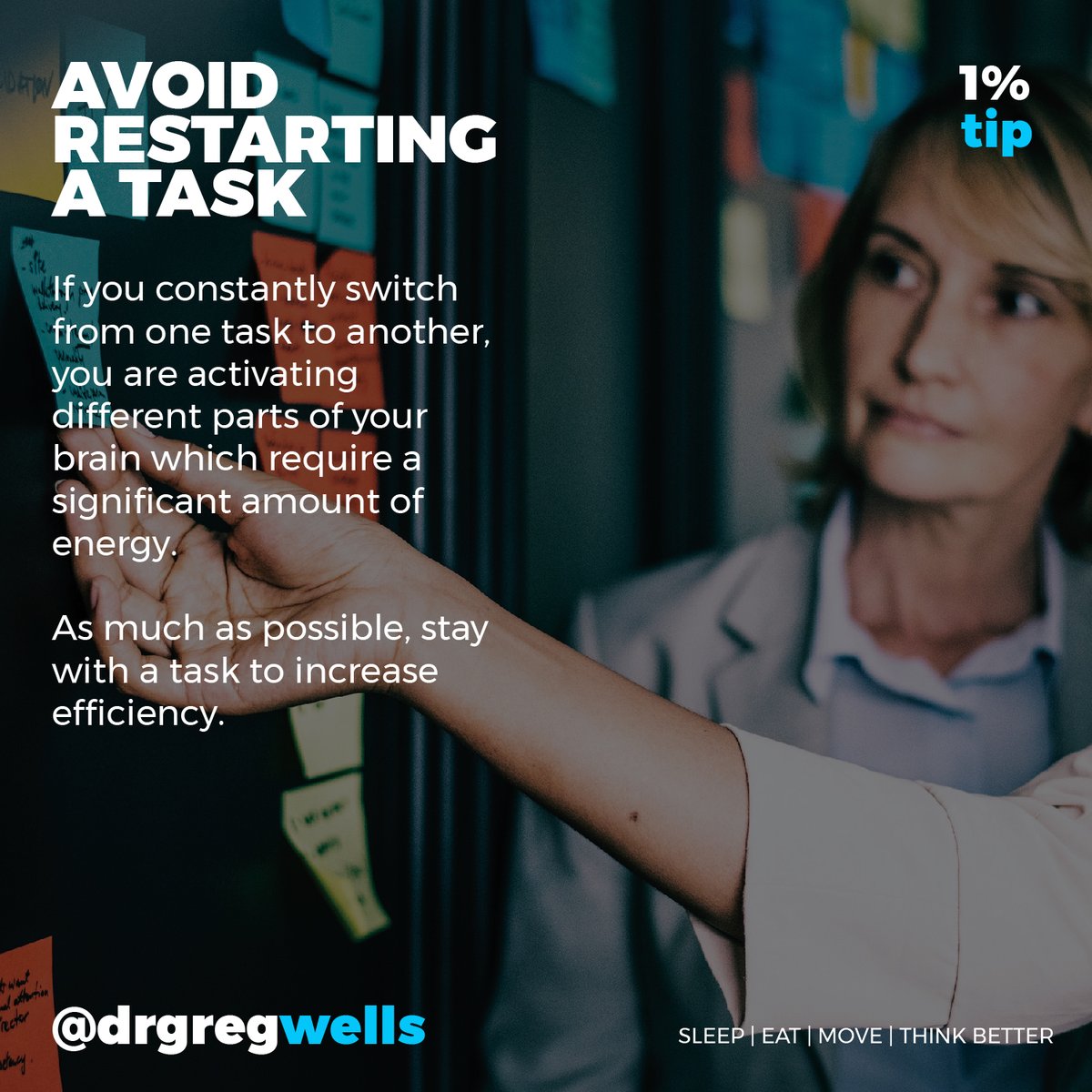 Think Clearly 1% Tip: Avoid Restarting a Task via Focus

Learn more about healthy high-performance on my blog: drgregwells.com/blog.

#sharpenyouredge #mentalhealth #breathe #journaling #wellness #healthylifestyle #mindset #brain #creativity #mindful #meditation #gratitude