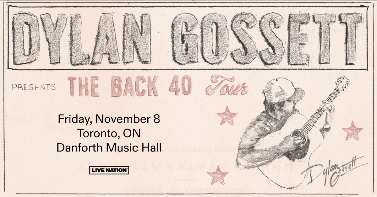 JUST ANNOUNCED: #DylanGossett's newest country folk EP 'Songs in the Gravel' embraces what his fans love about him: his soulful gravelly vocals & vivid storyteller songwriting. Catch him live at The Danforth on Nov 8th.  On Sale: Apr 25th | 10am RSVP: tinyurl.com/2p8pcv7c
