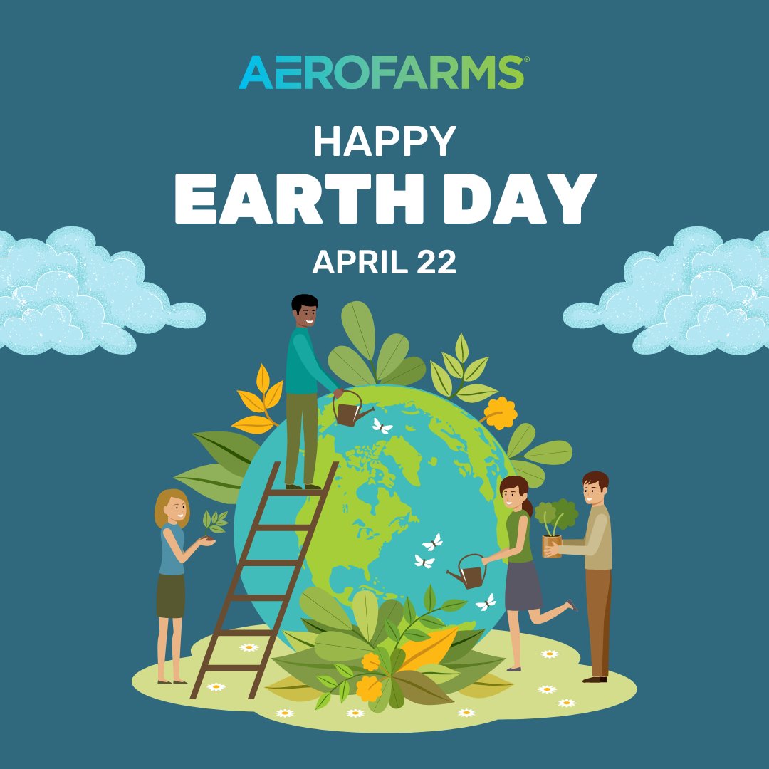 🌍✨ Happy #EarthDay from AeroFarms! 🌱 Today, and every day, we're committed to cultivating a greener, more sustainable future! 🌿 Our #verticalfarming methods use 95% less water and zero pesticides, helping to preserve precious resources and protect our planet!🌎