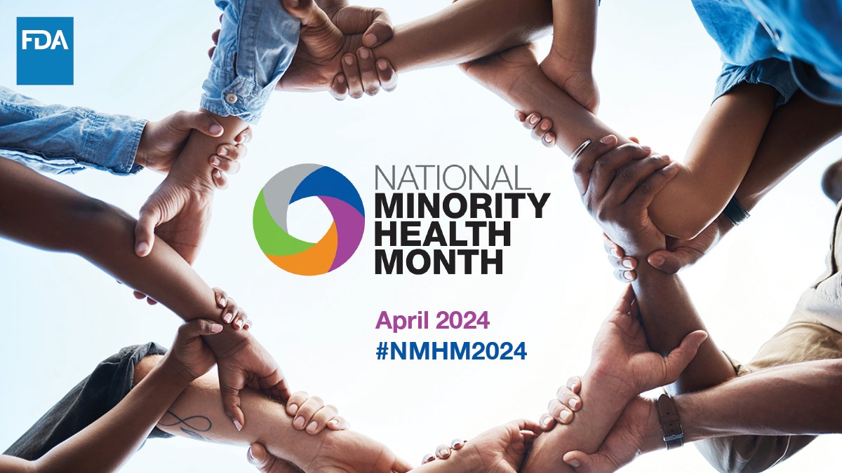 It’s National Minority Health Month! Together, we can raise awareness about health issues that affect people from diverse communities. Follow us this month to learn more about minority health topics: fda.gov/consumers/mino… #NMHM2024