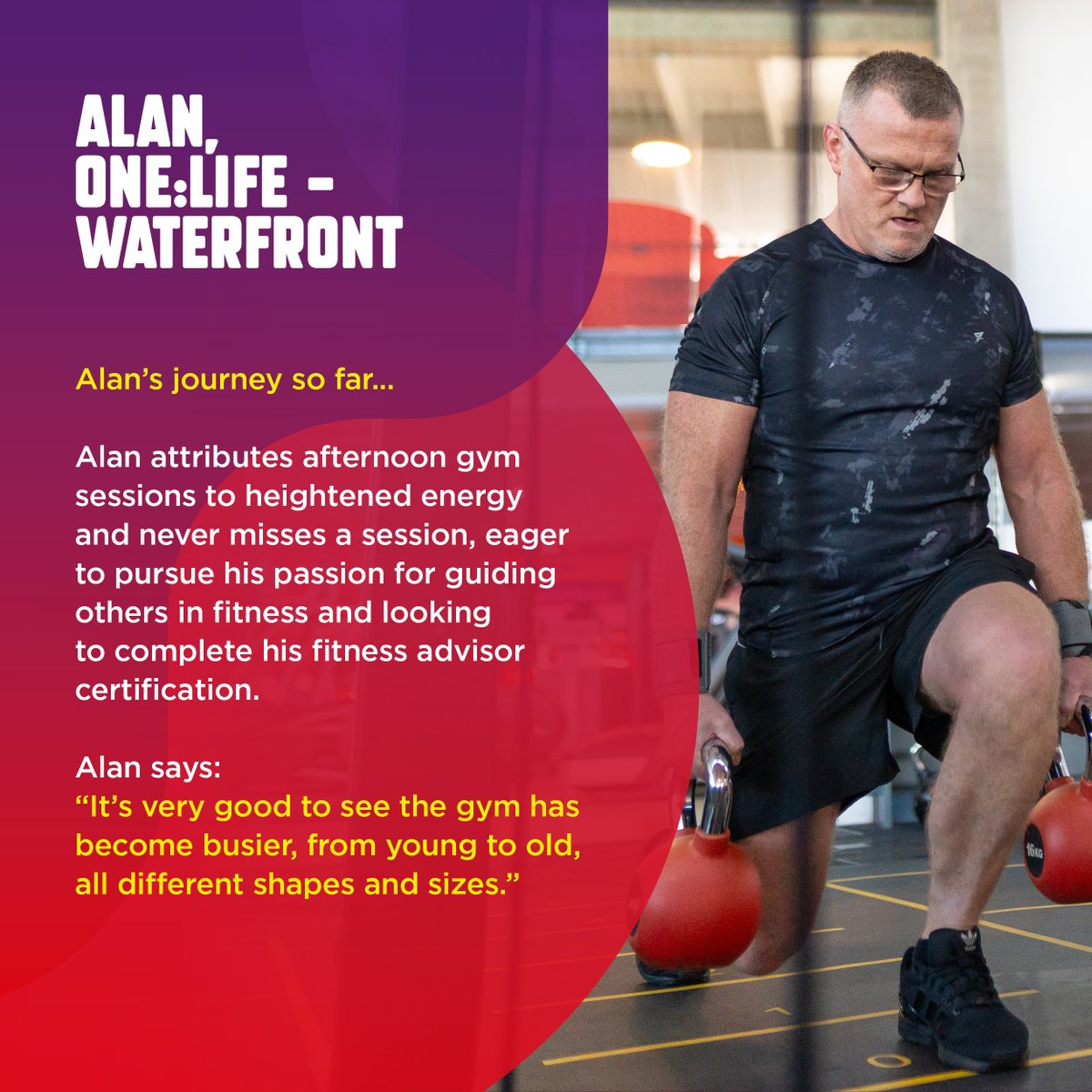 Alan is a One:Life member and here is why he loves coming to Inverclyde. 'It’s very good to see the gym has become busier, from young to old, all different shapes and sizes.” Check out our One:Life membership here 👇 ilgetactive.com