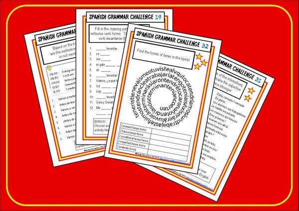 Spanish Grammar Challenge Cards buff.ly/3FK83eC for KS3 and KS4