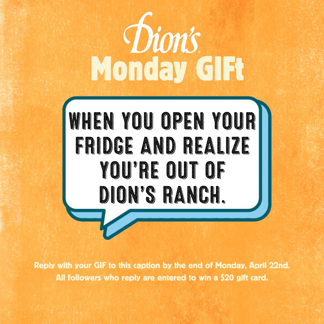 DionsPizza's tweet photo. 🆓🍕 Another Monday, another chance to win a $20 GIFt card. 🆓🍕
Reply to this caption with a matching GIF. All followers who reply by the end of the day are eligible to win. https://t.co/h4VsLwxk55