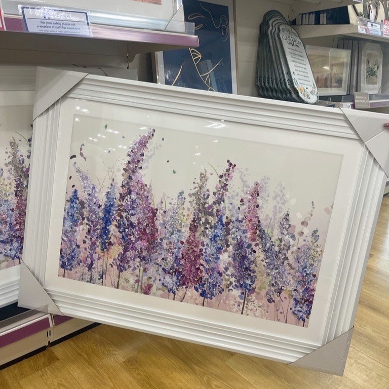 💜 If you're a FAN of our jewelled art you'll be budding with excitement over this 😍👉 Lavender Jewelled Framed Art, NEW IN & available to shop today! 🛒 bit.ly/3xN06ES