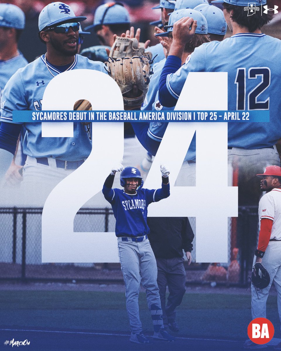 Sycamores debut in two national polls this week as @D1Baseball and @BaseballAmerica rank Indiana State for the first time in 2024 #MarchOn