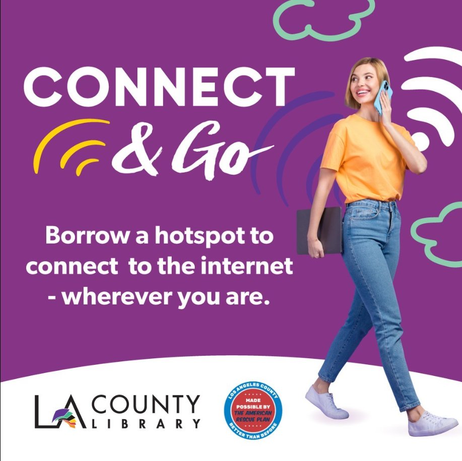 Stay plugged in with LA County Library Hotspot Loans, because life's too short for poor connections! 🔌📶 Whether you're crunching data or binge-watching your favorite shows. Stay connected, stay winning! 💪 #HotspotLoans #StayConnected lacountylibrary.org/hotspot/