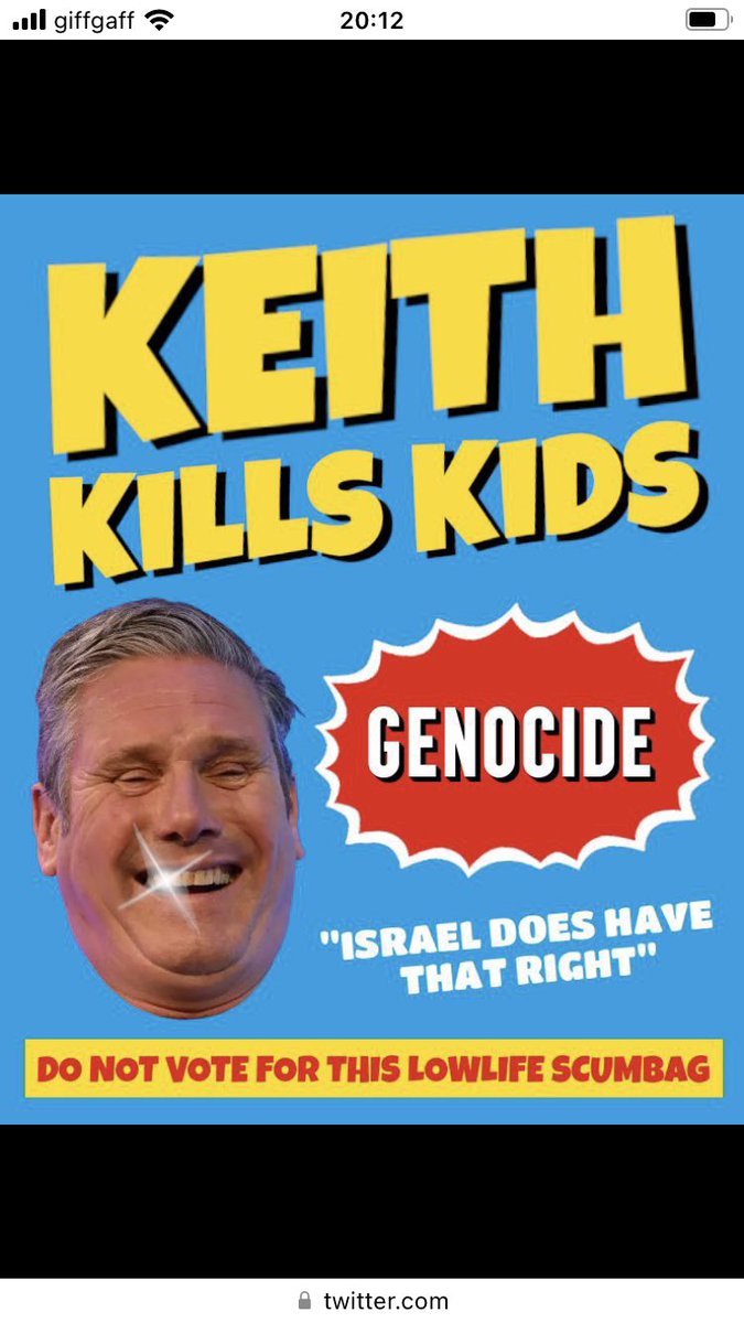 @UKLabour @Keir_Starmer #KeithKillsKids
#TelAvivKeith 
#SteerClearOfKeir.
#ZionistStooge.