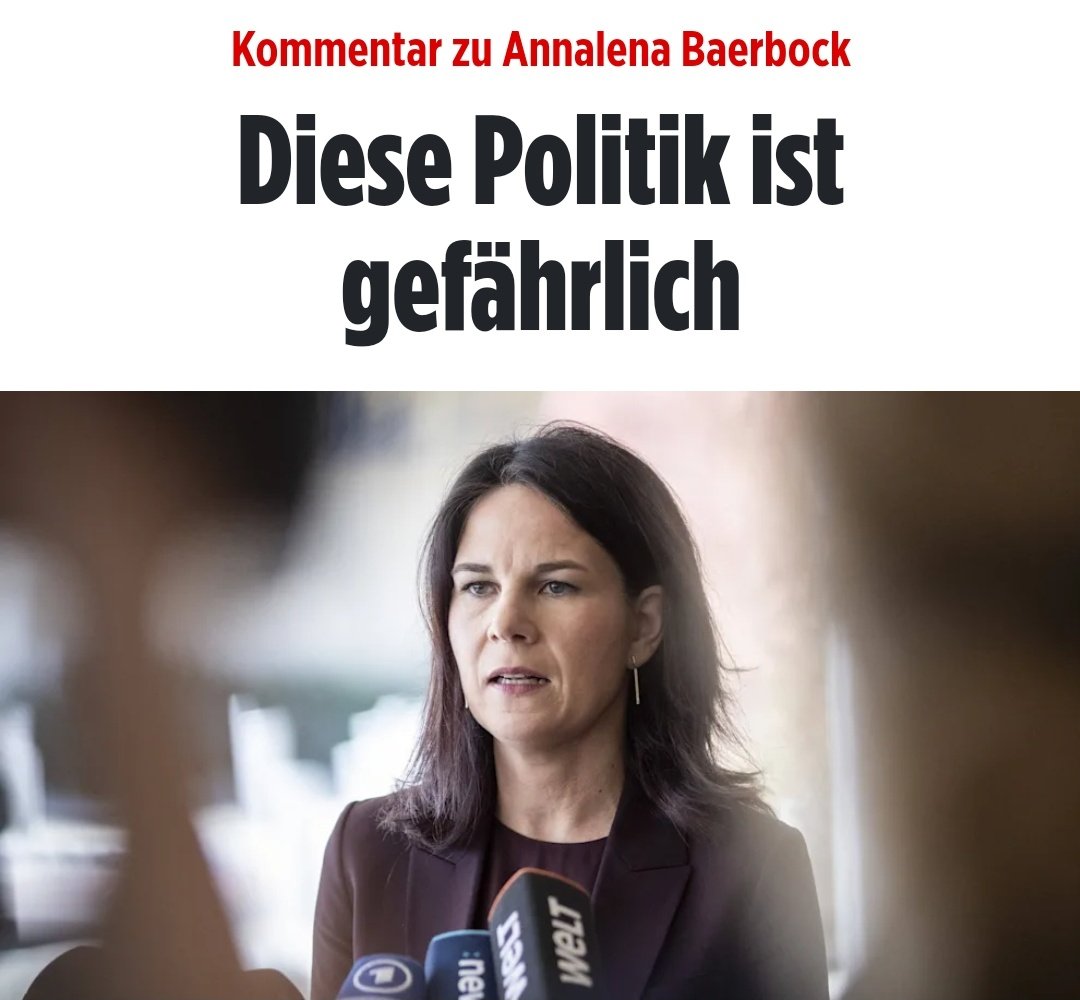 Nicht nur die Politik von #Baerbock ist gefährlich. Alles, was die Grünen machen, ist gefährlich. Kann man echt nicht oft genug sagen. #GrueneRausAusDenParlamenten