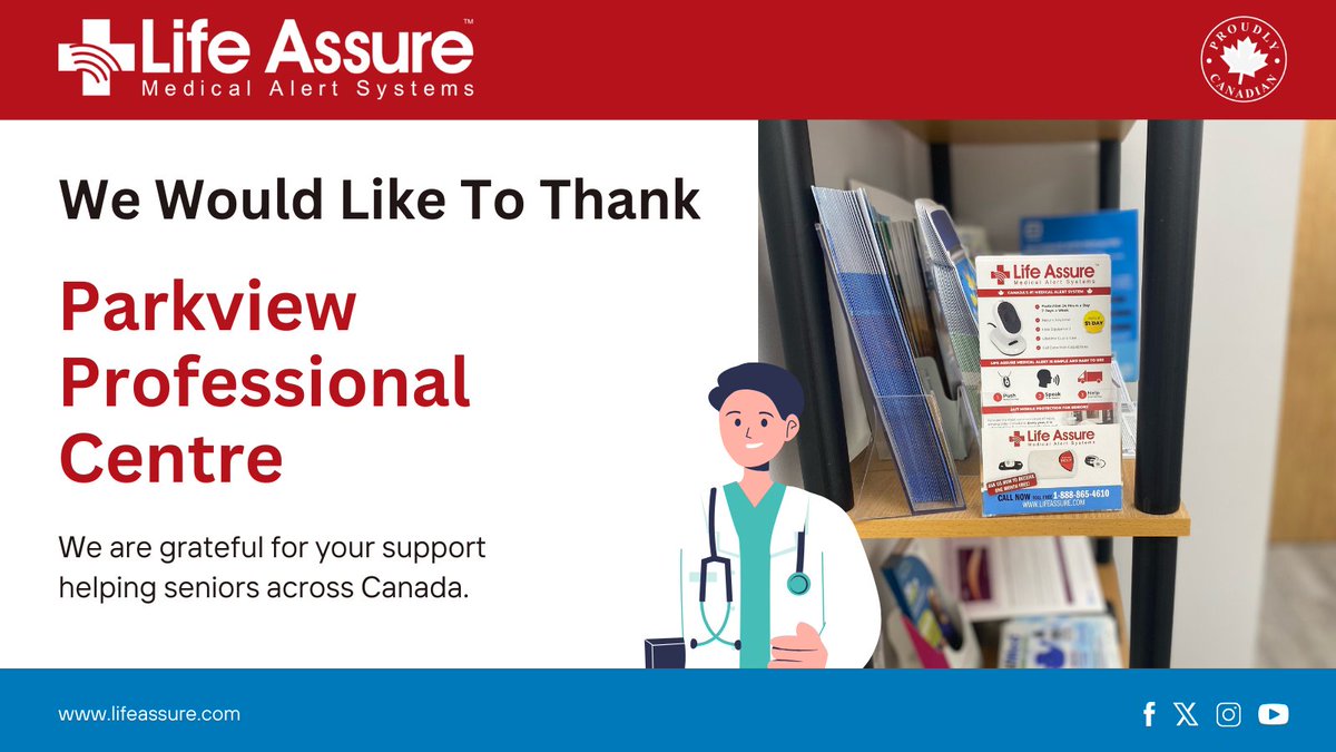 We Would Like To Thank Parkview Professional Centre For Supporting Life Assure By Displaying Our Medical Alert Brochures For Seniors and Their Families!
 - Life Assure

#lifeassure #medicalalert #seniorliving #caregiver