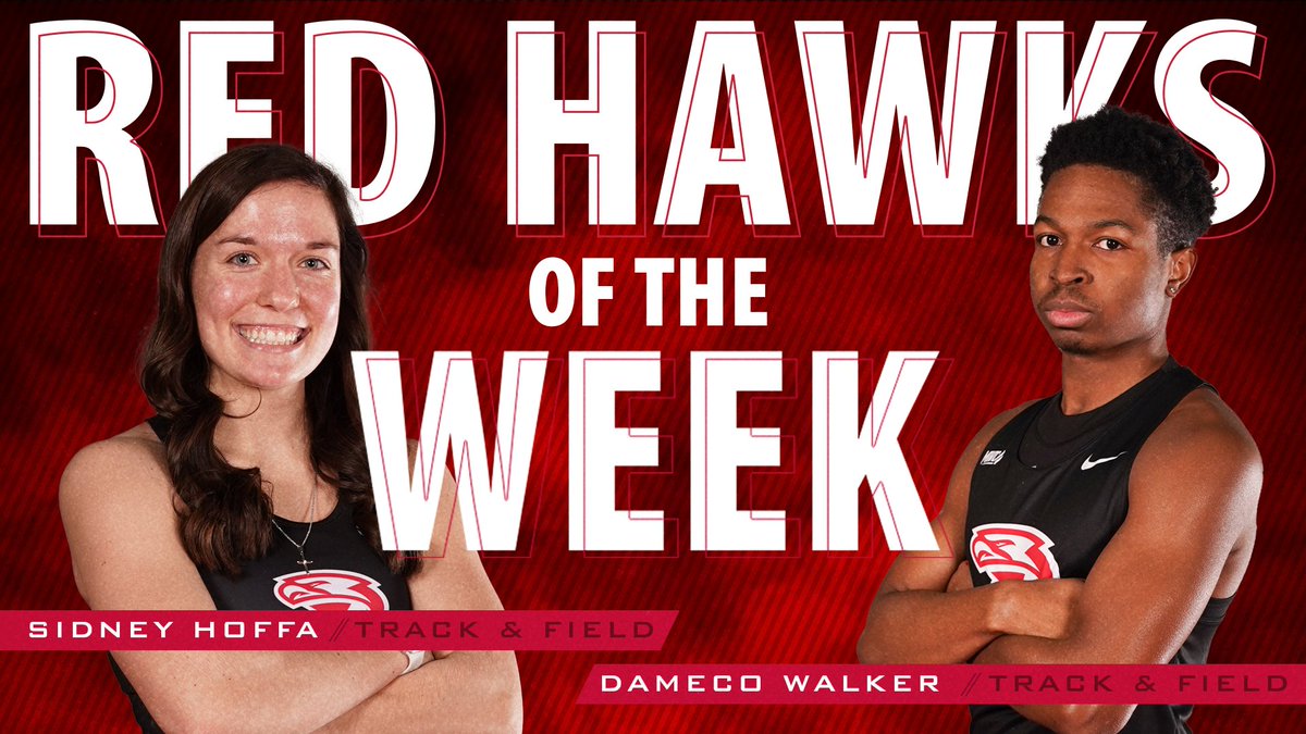 RiponRedHawks's tweet photo. Congratulations to our Red Hawks of the Week!

Dameco Walker produced a pair of national, top-10 performances in the long jump and triple jump this weekend, while Sidney Hoffa won a pair of field events and had another top-five finish in a running event!

#HawksFly https://t.co/sj7k4L0DU6