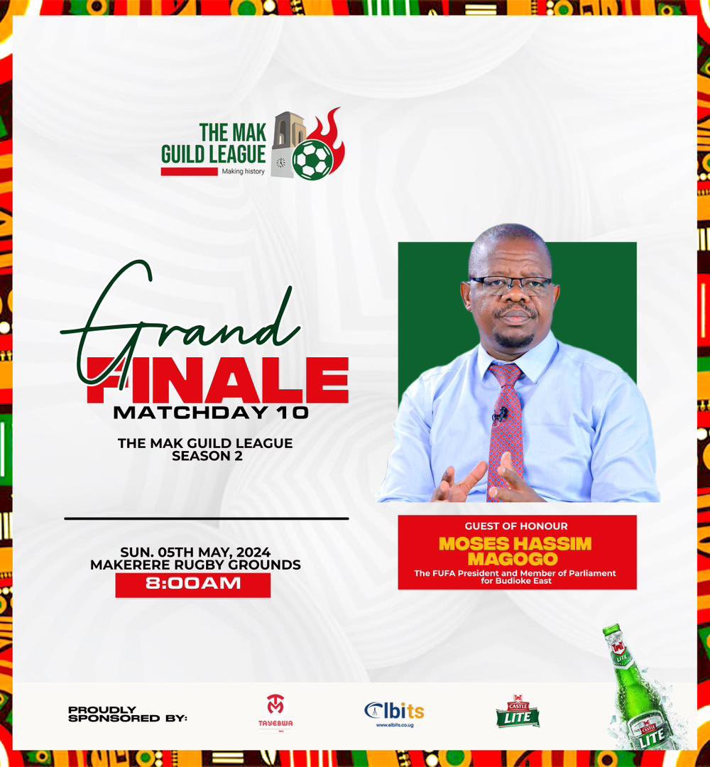 The Mak Guild League Grand Finale is here, @MosesMagogo , FUFA President is the Guest of Honor with two Special Guests the former Vice Guild Presidents at Makerere University, Members of Parliament and Hons @PNyamutoro @LillianAber Shall grace the event