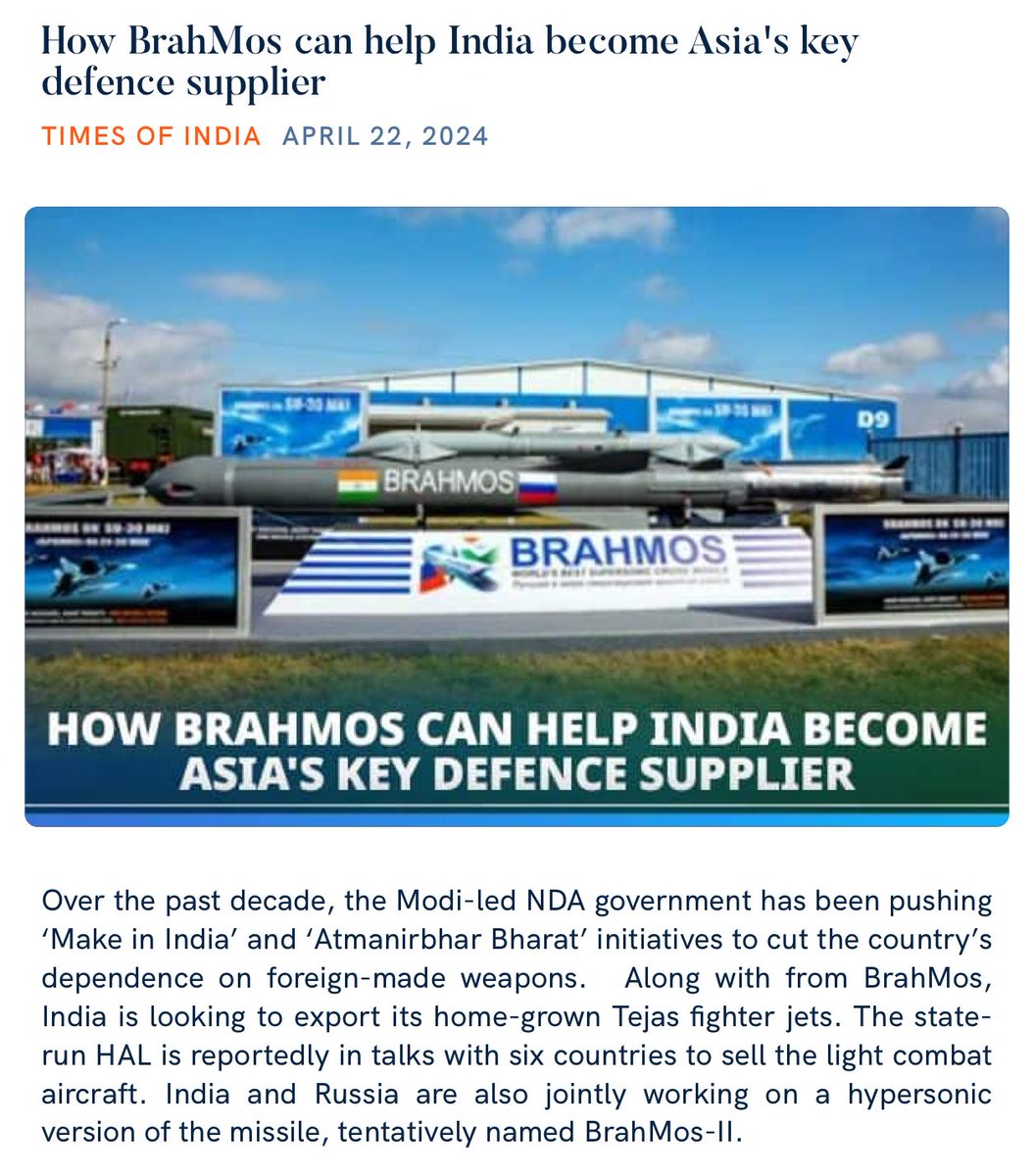How BrahMos can help India become Asia's key defence supplier timesofindia.indiatimes.com/india/how-brah… via NaMo App