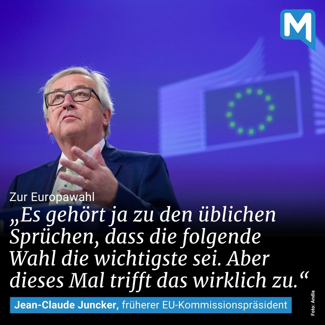 Der frühere EU-Kommissionspräsident @JunckerEU verteidigt die #europäischen Werte und warnt die Parteien der Mitte davor „rechtsextreme Sprüche nachzuäffen“. #Europa #Europawahl #EU #Demokratie #Brüssel #Migration @FlorianPfitzner merkur.de/politik/jean-c…