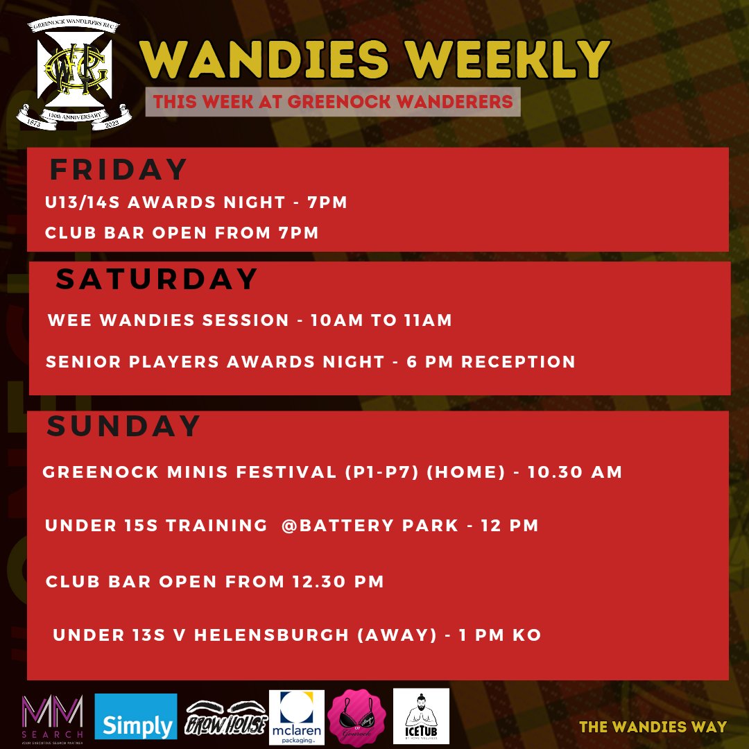 📰Wandies Weekly 📰 Keeping you all in the know with what is happening at the club this week. 🔴🟡⚫️ #TheWandiesWay