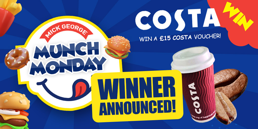 👏We have a winner!! ✅Thanks to everyone that took part in this week's Munch Monday! 🏆This week's lucky winner is Anneka Jane Davies, you have won a £15 Costa voucher! 👀Congratulations and keep your eyes peeled for our next giveaway.