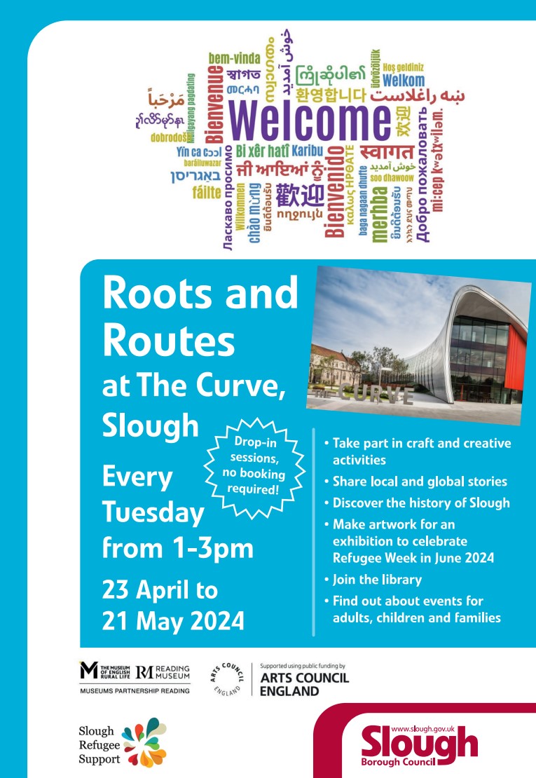 A new event is running tomorrow (Tues) from 1-3pm at The Curve, and every Tuesday until 21 May. Come along for crafts, discover Slough's history, create art for an exhibition, join the library and find out about local events. No need to book, just drop-in.